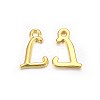 Golden Plated Alloy Letter Pendants PALLOY-J718-01G-L-1