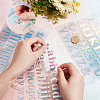 AHADERMAKER 20 Sheets 2 Styles Waterproof Plastic Laser Stickers DIY-GA0003-48-3