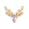 Brass Micro Pave Cubic Zirconia Pendants KK-F919-29G-03-1