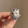 Alloy Rhinestone Cuff Open Rings WG3624E-01-2