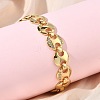 Clear Cubic Zirconia Flat Round Link Chains Bracelet BJEW-G773-06G-1