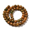 Tibetan Style Turtle Back Pattern dZi Beads Strands X-G-P229-A-04-8mm-6