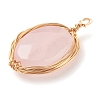 Natural Rose Quartz Pendants PALLOY-JF00670-2