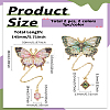 2Pcs 2 Styles Butterfly Alloy Enamel Charms Bookmarks with Chain AJEW-LP0004-24A-2