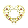 Alloy Rose Rhinestone Heart Clip On Nipple Rings WGEBDCA-02-1