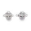 Brass Micro Pave Clear Cubic Zirconia Box Clasps KK-Q074-08P-1