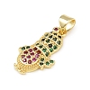 Christmas Brass Micro Pave Cubic Zirconia Pendants KK-B164-02G-03-2