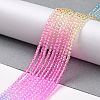 Transparent Gradient Color Glass Beads Strands GLAA-G101-2mm-10-4