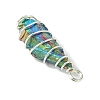 5Pcs Electroplated Natural Quartz Pendants PALLOY-JF03150-5