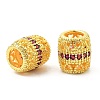 Brass Micro Pave Cubic Zirconia European Beads KK-P297-05G-2