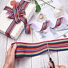 2 Rolls 2 Style Stripe Pattern Printed Polyester Grosgrain Ribbon OCOR-TA0001-38A-5