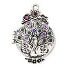 Alloy Rhinestone Locket Pendants FIND-M052-05AS-NR-1