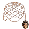 1Pc Rhinestone Mesh Headpiece Cap AJEW-HY0002-55G-1