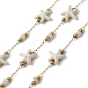 Handmade 304 Stainless Steel Synthetic Turquoise Starfish Link Chains CHS-L032-13G-03-1