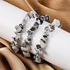 Natural Tourmalinated Quartz/Black Rutilated Quartz Stretch Bracelets BJEW-JB03681-01-2