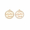Brass Micro Pave Clear Cubic Zirconia Pendants KK-S364-264-1