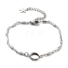 Tarnish Resistant 201 Stainless Steel Link Bracelet Settings Fit for Cabochons MAK-K023-01E-P-1