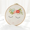 Flower Pattern DIY Embroidery Kit DIY-P077-028-1