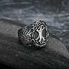 Retro 316 Stainless Steel Tree of Life Finger Rings FIND-PW0020-09G-4