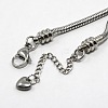 304 Stainless Steel European Round Snake Chains Bracelets STAS-J015-06-3