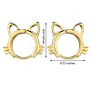 Women Cat Brass Leverback Earrings JE965B-3