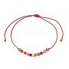 Natural Round Carnelian Beads Braided Bead Bracelets for Women BJEW-JB11655-08-2