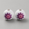 Printed Wood European Beads WOOD-CJC0001-20H-1