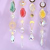4Pcs 4 Styles Zinc Alloy & Natural Agate Slices Pendant Decorations HJEW-CJ0001-20-5