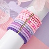 12Pcs 12 Color Polymer Clay Heishi Surfer Stretch Bracelets Set with Plastic Beaded BJEW-JB09548-4