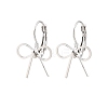 Bowknot Brass Leverback Earrings EJEW-A150-04B-P-4