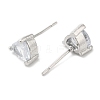 Crystal Rhinestone Heart Stud Earrings EJEW-D059-01P-2