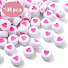 100Pcs Opaque Acrylic Beads MACR-YW0003-79B-2