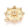 Brass Micro Pave Clear Cubic Zirconia Pendants KK-T075-26G-2