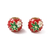 Brass Enamel European Beads KK-R229-01G-1