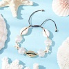 Natural Mixed Cowrie Shell Bead Braided Bead Bracelets BJEW-JB11862-01-1