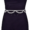Alloy Crystal Rhinestone Teardrop with Plastic Imitation Pearl Beaded Double Layer Waist Belly Chains for Women FS-WG13B7D-01-5