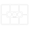 Rectangle 9 Pocket Acrylic Tray Router Templates for Woodworking FIND-WH0420-59-1