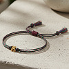 304 Stainless Steel Alphabet Bead Adjustable Bracelets IC6774-13-3