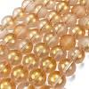 Frosted Transparent Glass Bead Strands GLAA-P065-10mm-02-2