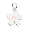 925 Sterling Silver Enamel Smiling Face Flower Charms STER-M119-06A-S-1