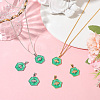 6Pcs 2 Colors Brass Pendants KK-BBC0021-45-3