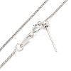 Rhodium Plated 925 Sterling Silver Wheat Chain Necklaces NJEW-C052-02P-2