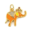 Brass Micro Pave Clear Cubic Zirconia Pendants KK-R159-18G-04-1