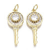 Brass Micro Pave Clear Cubic Zirconia Pendants ZIRC-N039-088-NF-1