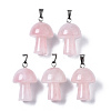 Natural Rose Quartz Pendants X-G-N0325-10I-1