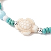 Dyed Synthetic Turquoise & Natural Howlite Beads Bracelets for Women BJEW-JB11794-02-3