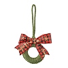 3Pcs 3 Colors Handmade Cotton Christmas Wreath Pendant Decoration HJEW-JM02702-4