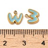 304 Stainless Steel Enamel Charms STAS-L022-292G-W-3