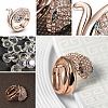 Real Rose Gold Plated Eco-Friendly Alloy Czech Rhinestone Snake Wrap Wide Band Rings RJEW-AA00310-7-RG-4