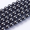 Non-Magnetic Synthetic Hematite Beads Strands G-H1623-10mm-1-1